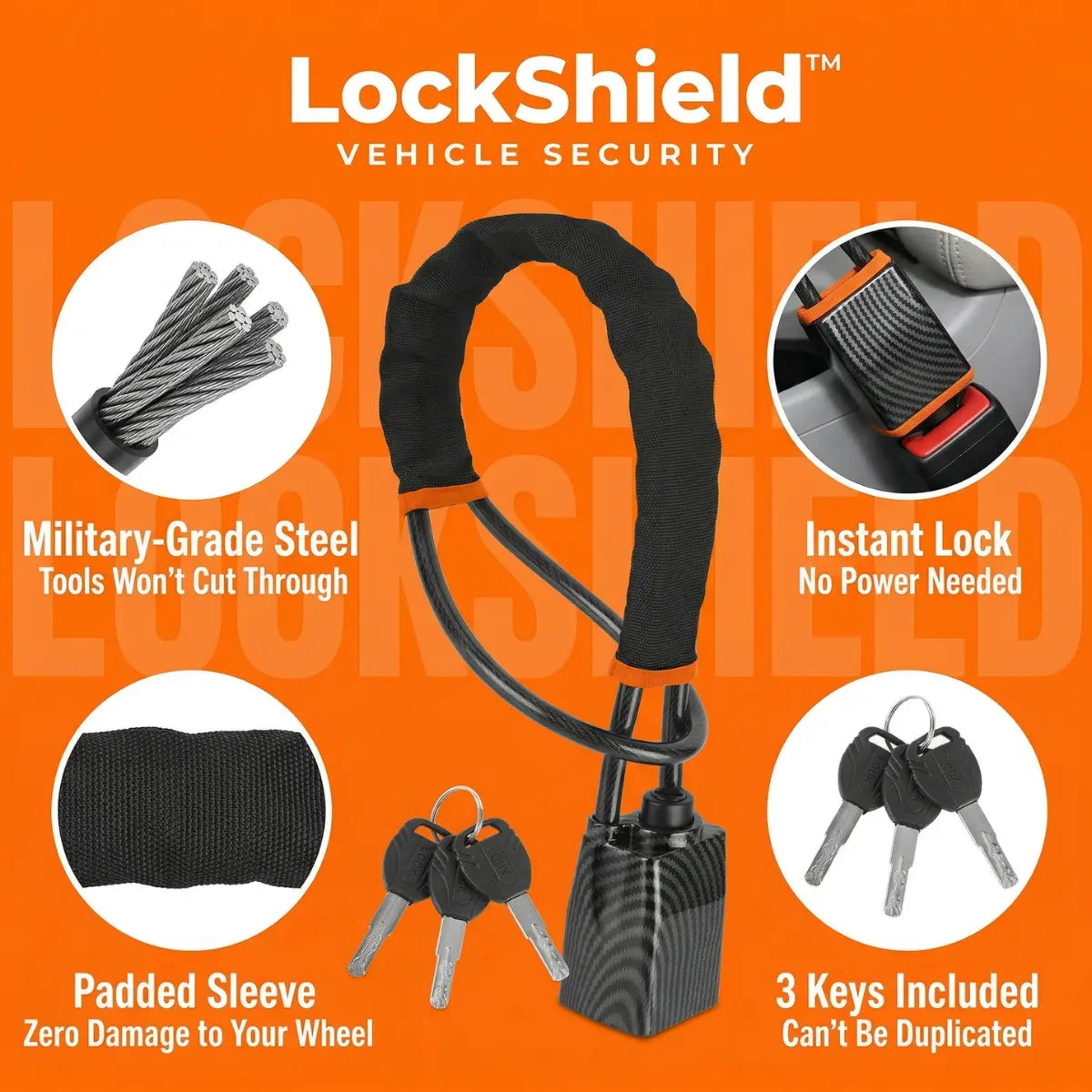 LockShield™ — Hook-Style Steering Wheel Lock