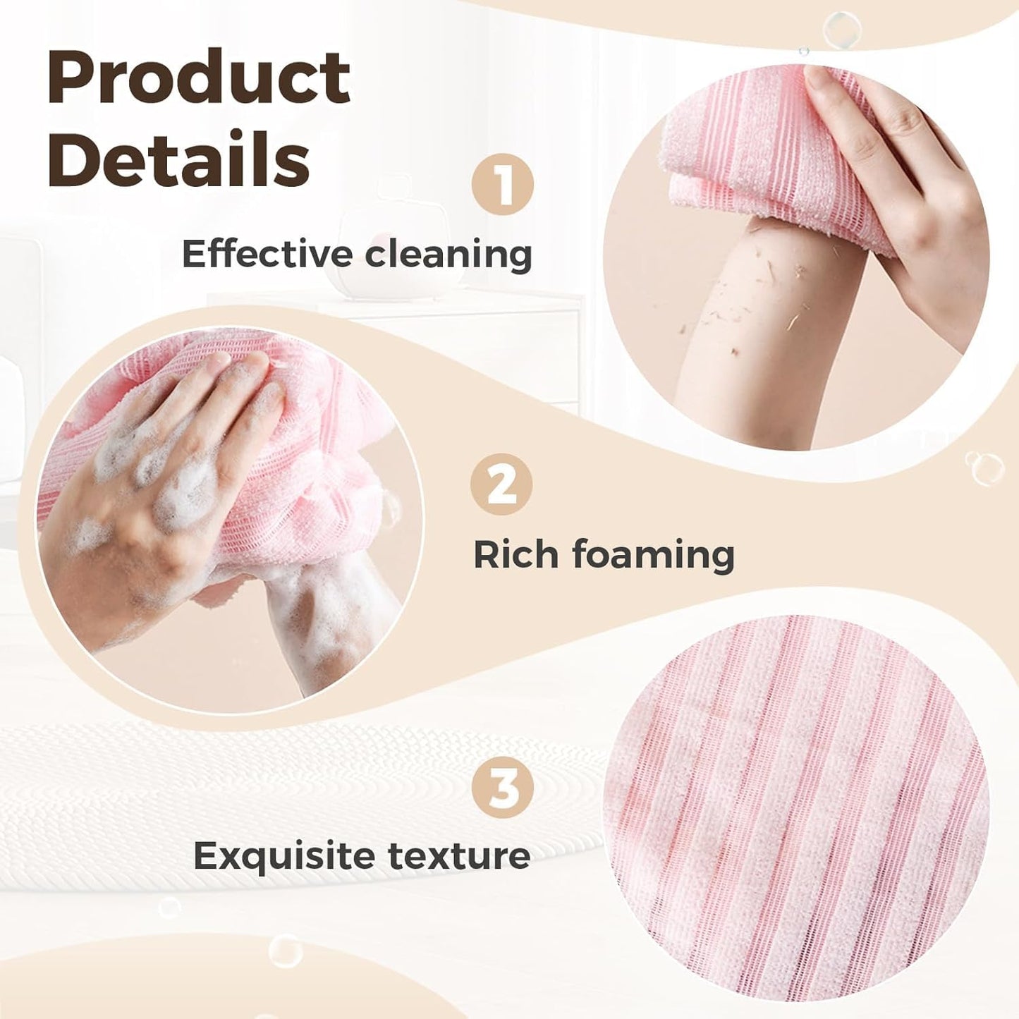 SkinFloss™ Exfoliating Shower Towel