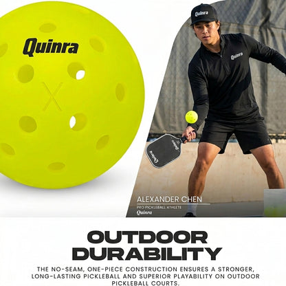 Quinra™ X-40 Outdoor Pickleballs | USA Pickleball & APP Tour Official Ball, Regulation Size