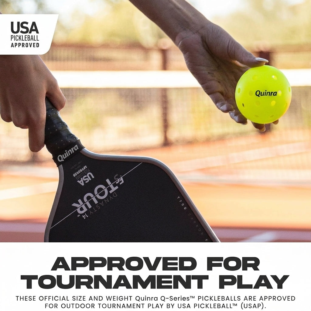 Quinra™ X-40 Outdoor Pickleballs | USA Pickleball & APP Tour Official Ball, Regulation Size