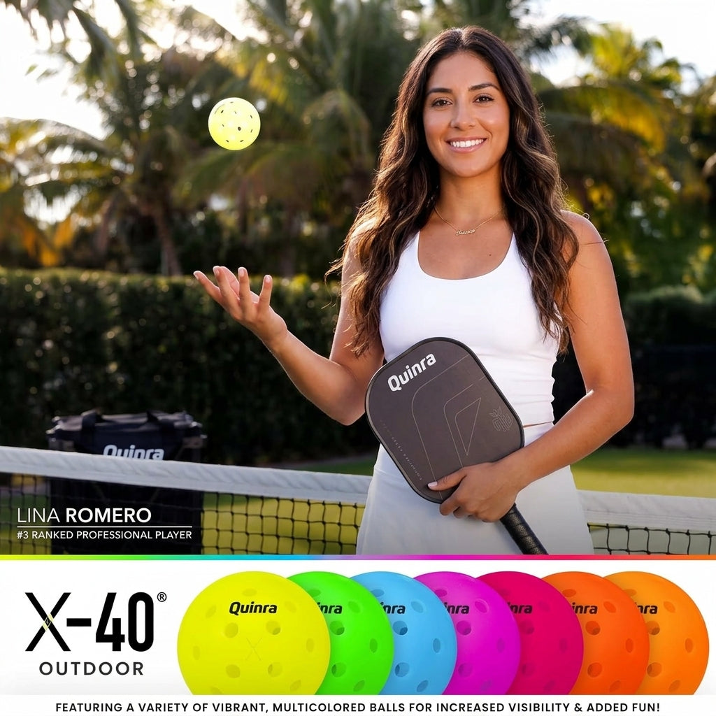 Quinra™ X-40 Outdoor Pickleballs | USA Pickleball & APP Tour Official Ball, Regulation Size